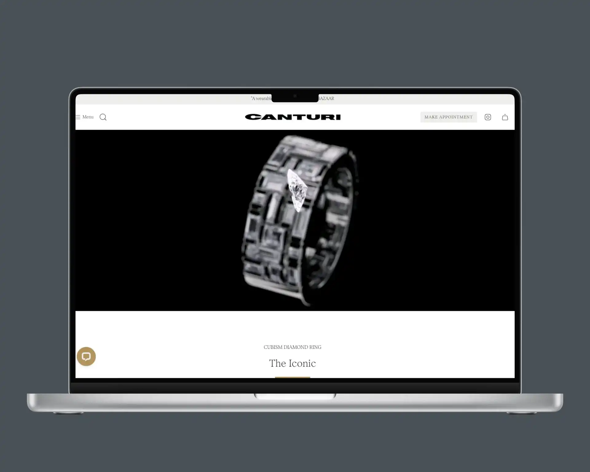 Canturi Jewellery website mockup