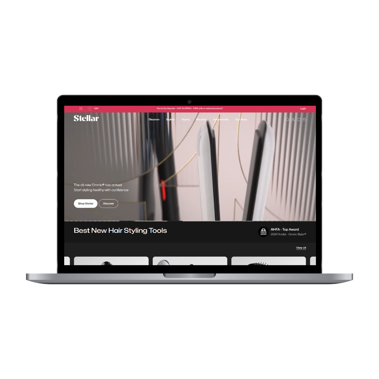 Stellar Hair website mockup